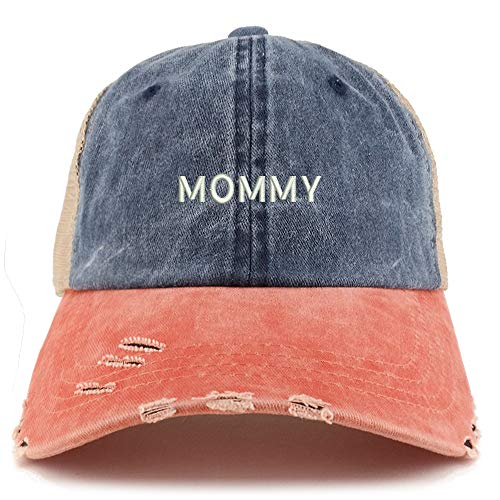 Trendy Apparel Shop Mommy Embroidered Washed Front Frayed Bill Cap