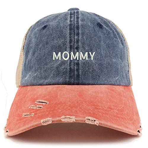 Trendy Apparel Shop Mommy Embroidered Washed Front Frayed Bill Cap