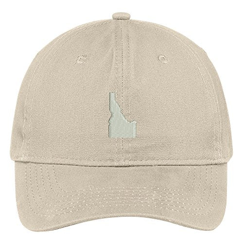 Trendy Apparel Shop Idaho State Map Embroidered Low Profile Soft Cotton Brushed Baseball Cap