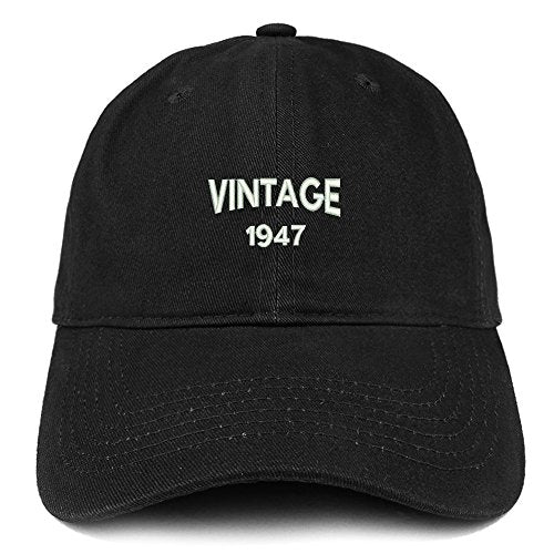 Trendy Apparel Shop Small Vintage 1947 Embroidered 74th Birthday Adjustable Cotton Cap
