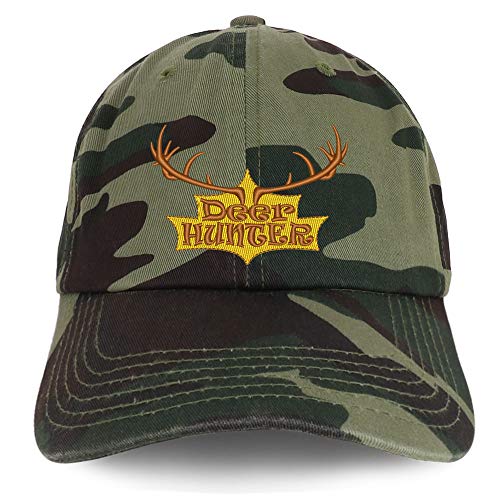 Trendy Apparel Shop Deer Hunter Embroidered Brushed Cotton Cap
