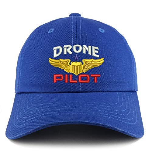 Trendy Apparel Shop Drone Pilot Aviation Wing Embroidered Low Profile Soft Cotton Dad Hat Cap