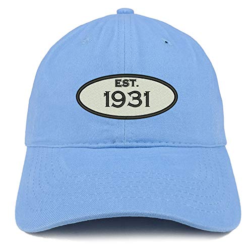 Trendy Apparel Shop 90th Birthday Established 1931 Soft Crown Brushed Cotton Cap