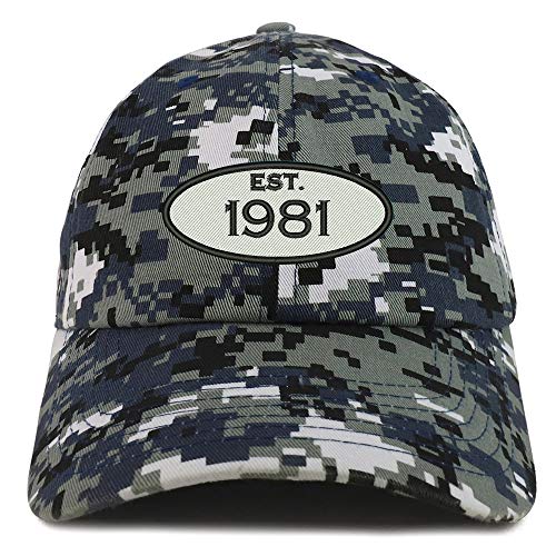Trendy Apparel Shop 40th Birthday Established 1981 Soft Crown Brushed Cotton Cap