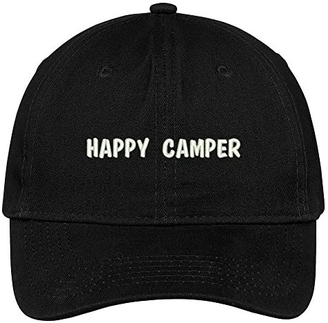 Trendy Apparel Shop Happy Camper Embroidered 100% Cotton Adjustable Cap Dad Hat