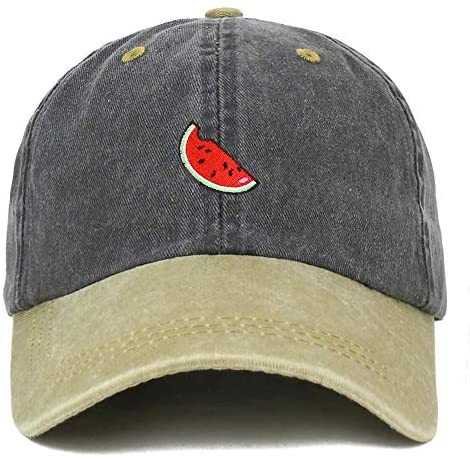 Trendy Apparel Shop Watermelon Patch Pigment Dyed Washed Two Tone Baseball Cap