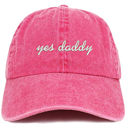 Trendy Apparel Shop Yes Daddy Embroidered Pigment Dyed Cotton Baseball Cap