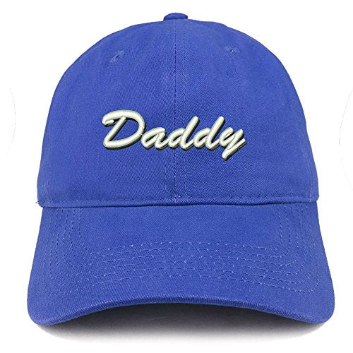Trendy Apparel Shop Daddy Script Font Shadow Embroidered Brushed Cotton Cap