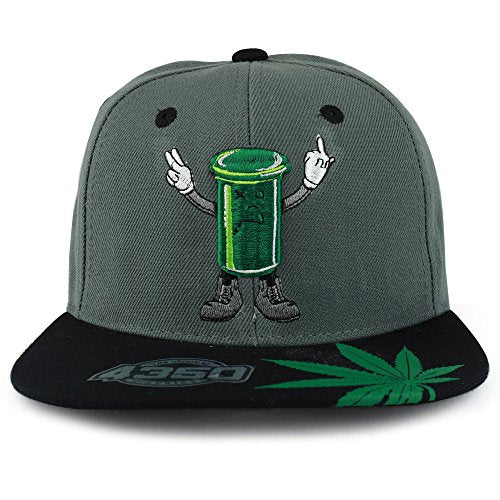 Trendy Apparel Shop Medical Marijuana Canister Embroidered Flat Bill Snapback Hat