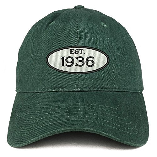Trendy Apparel Shop Established 1936 Embroidered 85th Birthday Gift Soft Crown Cotton Cap