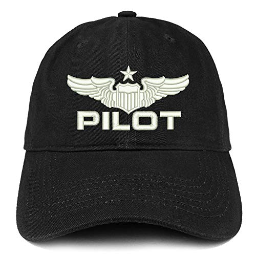 Trendy Apparel Shop Pilot White Embroidered Soft Crown Brushed Cotton Cap