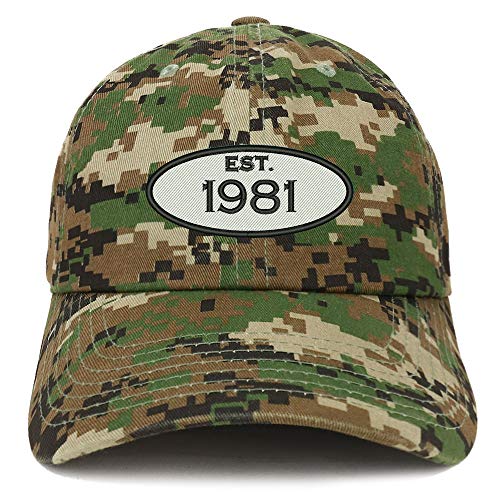 Trendy Apparel Shop 40th Birthday Established 1981 Soft Crown Brushed Cotton Cap