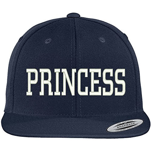 Trendy Apparel Shop Princess Embroidered Flat Bill Adjustable Snapback Cap