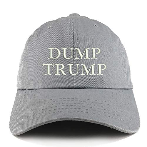 Trendy Apparel Shop Dump Trump Embroidered Solid Adjustable Unstructured Hat