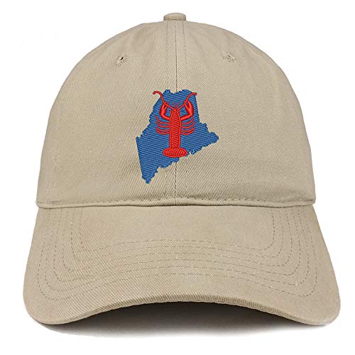 Trendy Apparel Shop Maine Lobster Embroidered Soft Crown 100% Brushed Cotton Cap