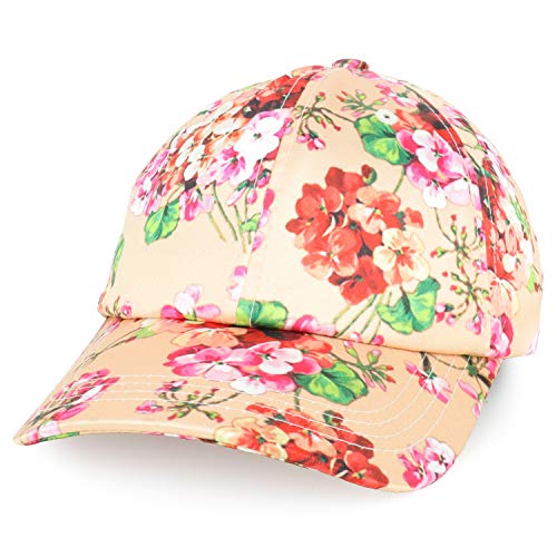 Trendy Apparel Shop Women's Floral Print Satin Unstructured Low Profile Baseball Cap