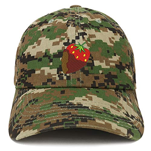 Trendy Apparel Shop Chocolate Dipped Strawberry Soft Crown 100% Brushed Cotton Cap