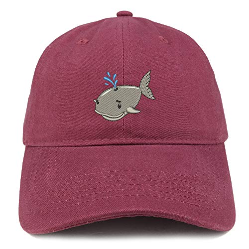 Trendy Apparel Shop Baby Whale Embroidered Soft Crown 100% Brushed Cotton Cap