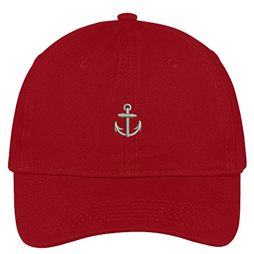 Trendy Apparel Shop Mini Anchor Embroidered Soft Crown 100% Brushed Cotton Cap