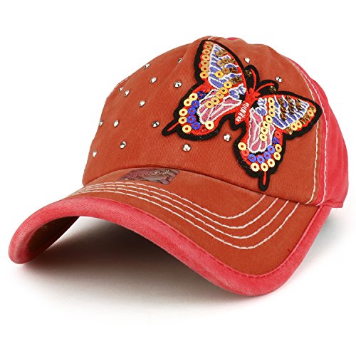 Trendy Apparel Shop Butterfly Embroidered Stitch Multi Color Baseball Cap