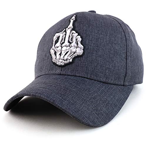 Trendy Apparel Shop Skull Finger Embroidered Structured Baseball Cap