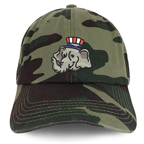 Trendy Apparel Shop Republican Elephant Embroidered Unstructured Cotton Dad Hat