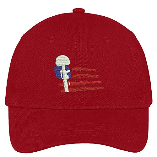 Trendy Apparel Shop Soldier Memorial Embroidered Low Profile Soft Cotton Brushed Cap