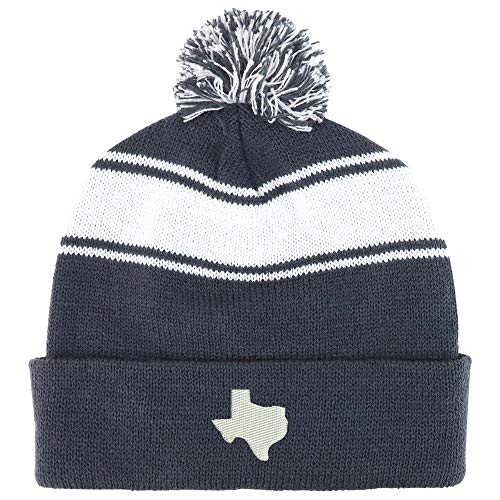 Trendy Apparel Shop Texas State Two Tone Pom Striped Long Beanie Hat