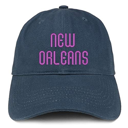 Trendy Apparel Shop New Orleans Text Embroidered Soft Crown 100% Brushed Cotton Cap