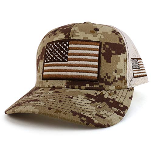 Trendy Apparel Shop 3D USA Flag Embroidered Structured Snapback Mesh Back Cap