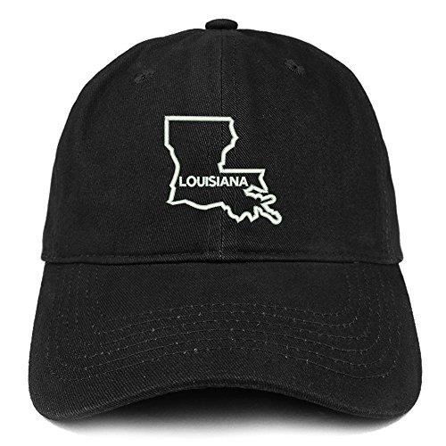 Trendy Apparel Shop Louisiana Text State Outline State Embroidered Cotton Dad Hat