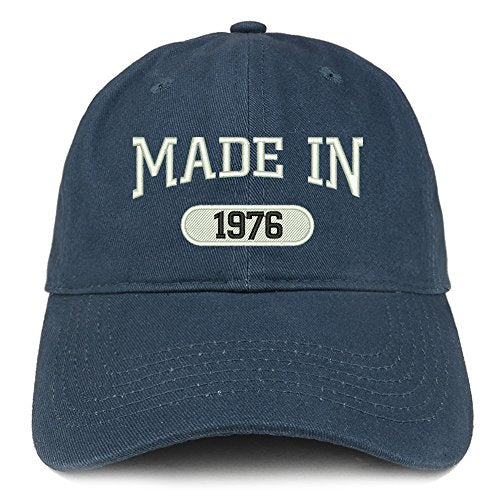 Trendy Apparel Shop Made in 1976 Embroidered 45th Birthday Brushed Cotton Cap