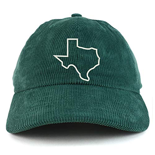 Trendy Apparel Shop Texas Outline Cotton Corduroy Unstructured Baseball Cap