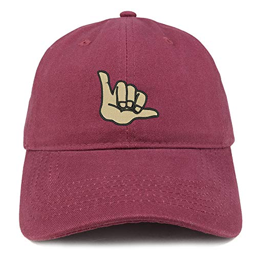 Trendy Apparel Shop Hang Loose Embroidered Soft Crown 100% Brushed Cotton Cap