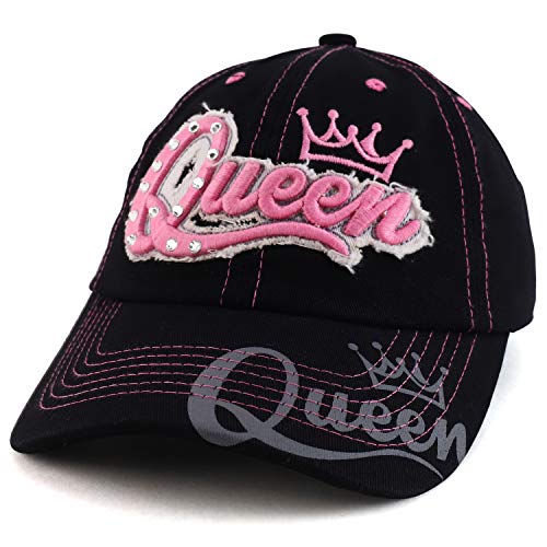 Trendy Apparel Shop Queen Crown Embroidered Unstructured Baseball Cap