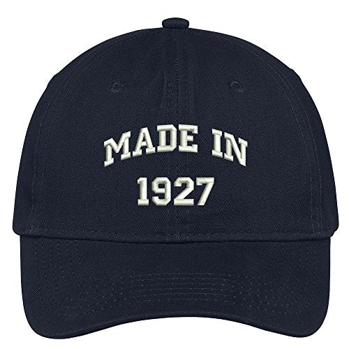 Trendy Apparel Shop Made in 1927-92nd Birthday Embroidered Brushed Cotton Baseball Cap