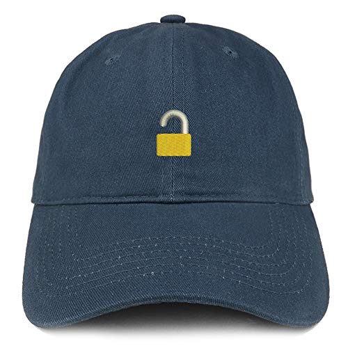 Trendy Apparel Shop Open Lock Embroidered Soft Crown Brushed Cotton Cap