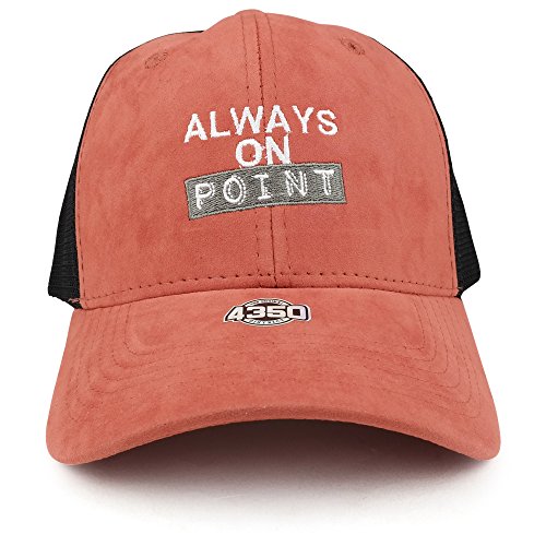 Trendy Apparel Shop Always On Point Embroidered Suede Mesh Trucker Baseball Cap