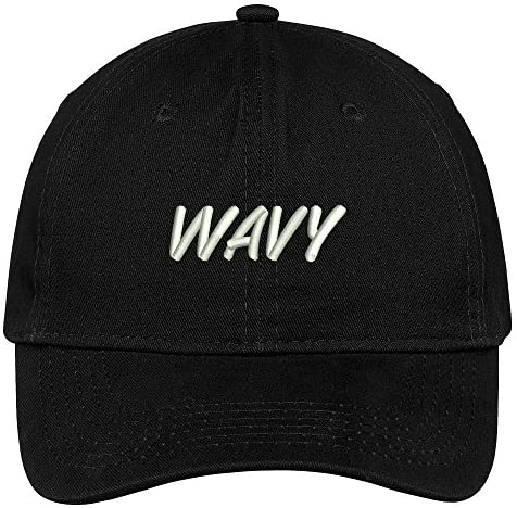 Trendy Apparel Shop Wavy Embroidered Low Profile Deluxe Cotton Cap Dad Hat