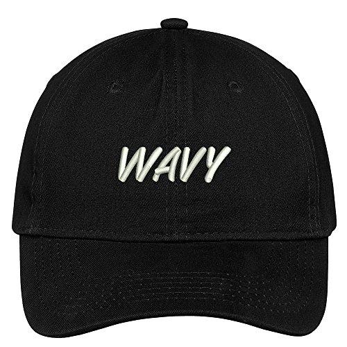 Trendy Apparel Shop Wavy Embroidered Low Profile Deluxe Cotton Cap Dad Hat