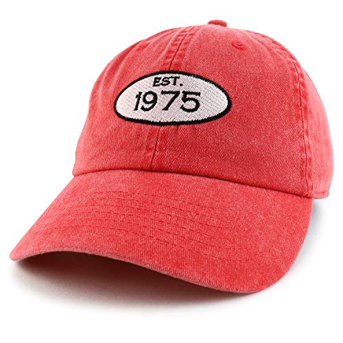 Trendy Apparel Shop 45th Birthday Established 1976 Washed Cotton Adjustable Cap