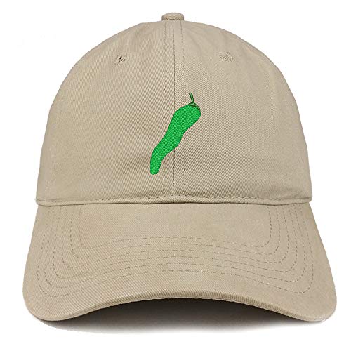 Trendy Apparel Shop Jalapeno Pepper Embroidered Soft Crown 100% Brushed Cotton Cap