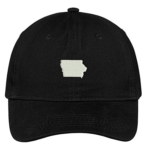 Trendy Apparel Shop Iowa State Map Embroidered Low Profile Soft Cotton Brushed Baseball Cap