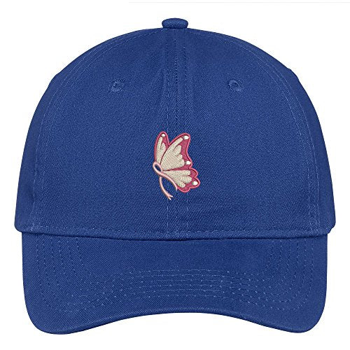 Trendy Apparel Shop Fight Cancer Butterfly Embroidered Low Profile Soft Cotton Brushed Baseball Cap
