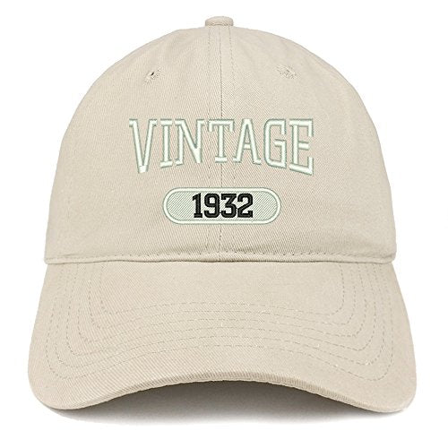 Trendy Apparel Shop Vintage 1932 Embroidered 89th Birthday Relaxed Fitting Cotton Cap