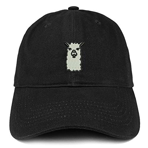 Trendy Apparel Shop Llama Head Embroidered Soft Crown 100% Brushed Cotton Cap