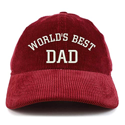 Trendy Apparel Shop World's Best Dad Cotton Corduroy Unstructured Baseball Cap