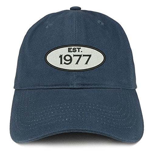 Trendy Apparel Shop Established 1977 Embroidered 44th Birthday Gift Soft Crown Cotton Cap