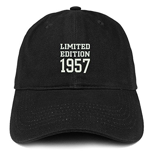 Trendy Apparel Shop Limited Edition 1957 Embroidered Birthday Gift Brushed Cotton Cap