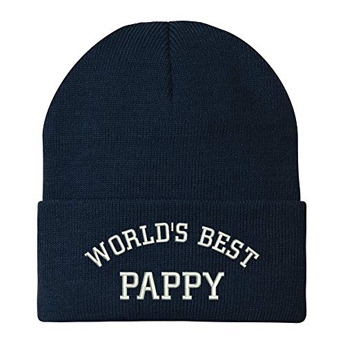 Trendy Apparel Shop World's Best Pappy Embroidered Winter Long Cuff Beanie